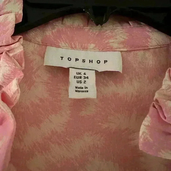 Ladies pink & white TOPSHOP blouse size 2 - Picture 4 of 15
